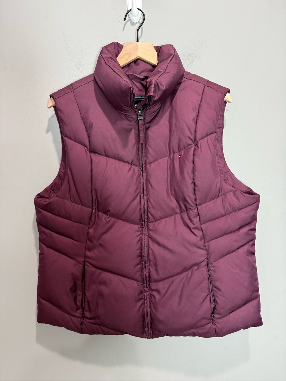 Tommy Hilfiger Burgundy Down Puffer Vest XXL Maroon Quilted